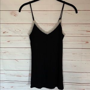 Lace Trim Black Cami
